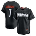 B.Orioles #7 Jackson Holliday Player Black City Connect Limited Home Game Ldoa Stitched Jerseys