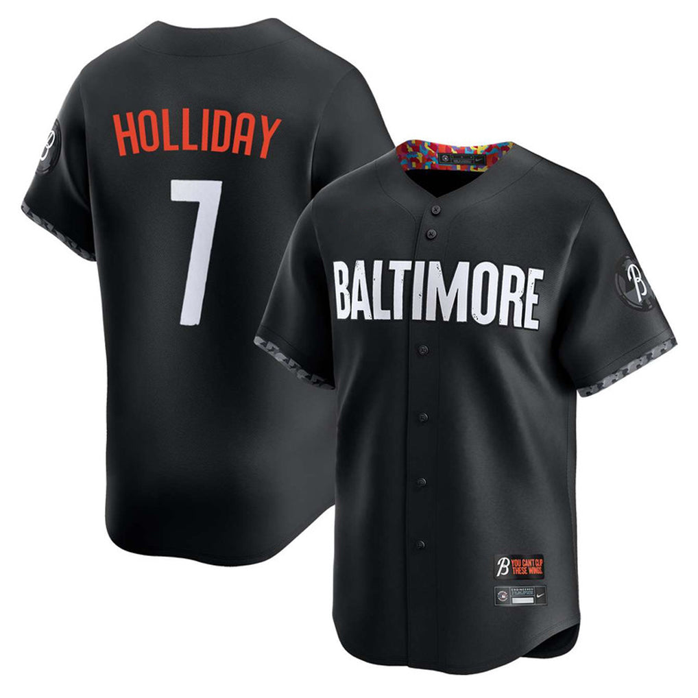 B.Orioles #7 Jackson Holliday Player Black City Connect Limited Home Game Ldoa Stitched Jerseys