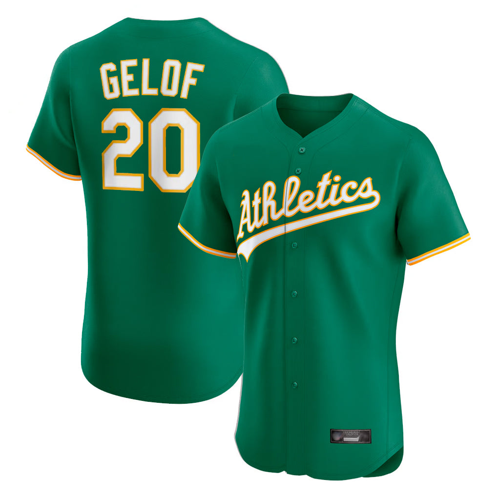 Athletics #20 Zack Gelof Player Kelly Green Limited Elite Home Game Ldoa Stitched Jerseys