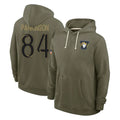 LA.Rams #84 Colby Parkinson Player Olive Salute to Service Pullover Hoodies Limited Ldoa Stitched Jerseys