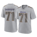 M.Vikings #71 Christian Darrisaw Player Gray Atmosphere Fashion Home Game Ldoa Stitched Jerseys