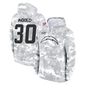 LA.Chargers #30 Alec Ingold Player Arctic Camo Salute to Service Hoodies Limited Game Ldoa Stitched Jerseys