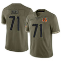 C.Bengals #71 Amarius Mims Player Olive Salute to Service Limited Game Ldoa Stitched Jerseys