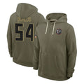 A.Falcons #54 Brandon Dorlus Player Olive 2025 Salute to Service Hoodies Ldoa Stitched Jerseys