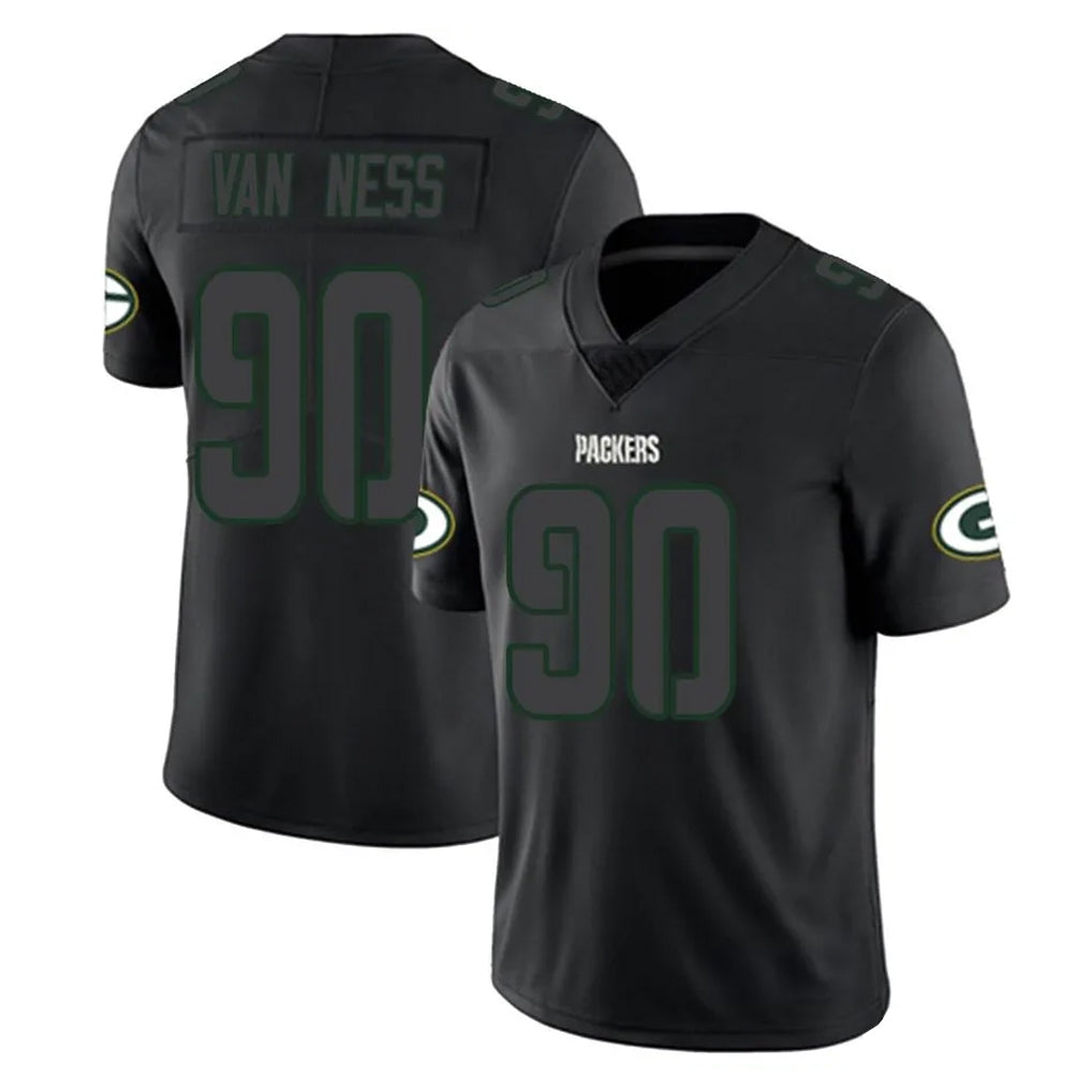GB.Packers #90 Lukas Van Ness Player Black Impact Limited Home Game Ldoa Stitched Jerseys