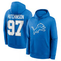 D.Lions #97 Aidan Hutchinson Player Blue Salute to Service Pullover Hoodies Limited Ldoa Stitched Jerseys