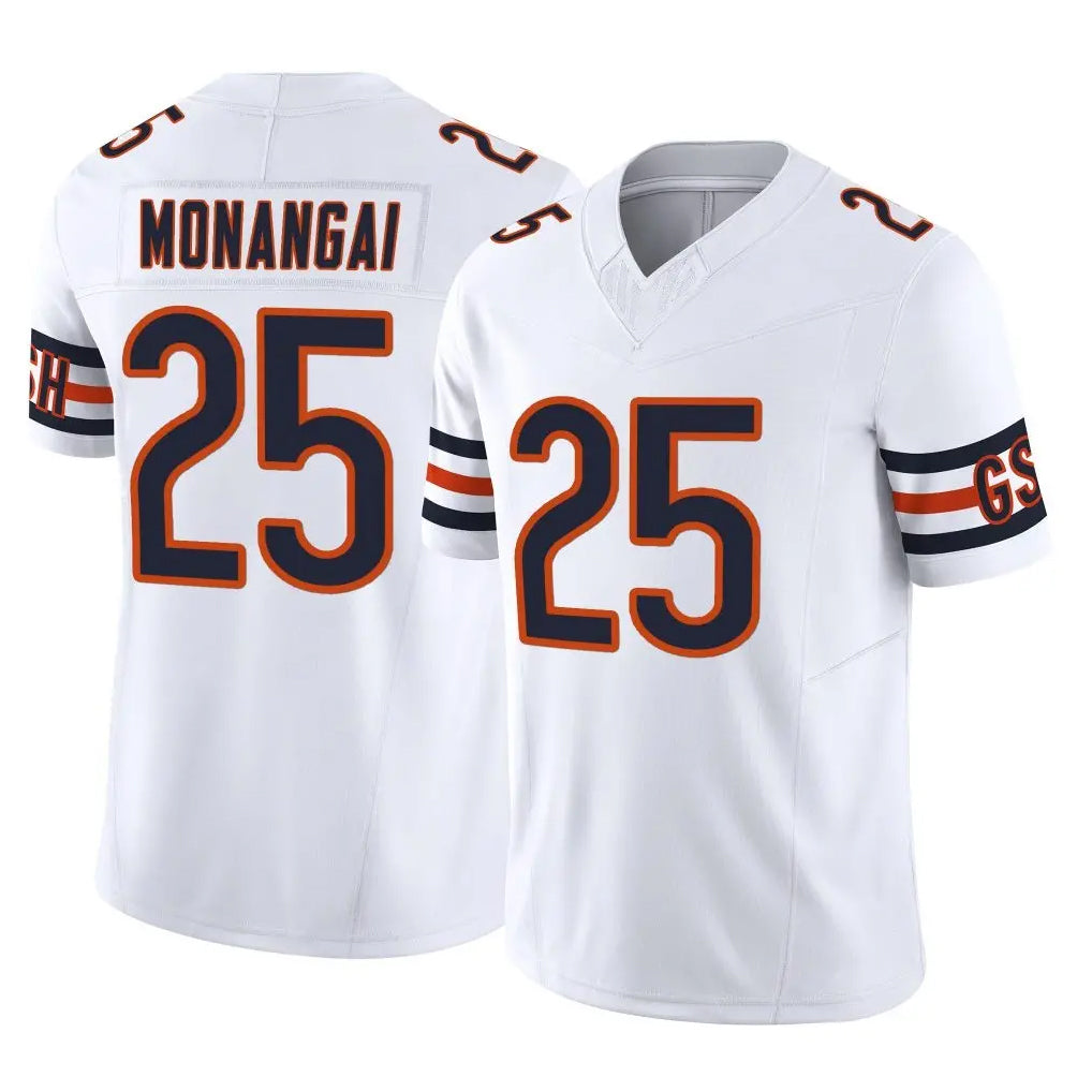 C.Bears #25 Kyle Monangai Player White Vapor F.U.S.E. Limited Home Game Ldoa Stitched Jerseys