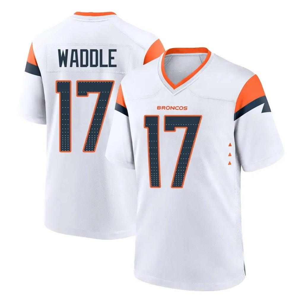 D.Broncos #17 Jaylen Waddle Player White Home Game Ldoa Stitched Jerseys