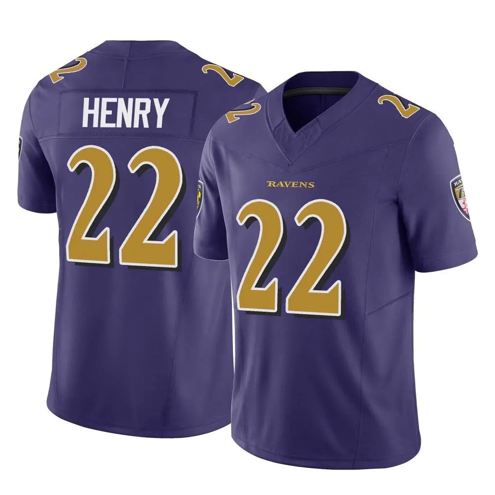 B.Ravens #22 Derrick Henry Player Purple Limited Home Game Ldoa Stitched Jerseys