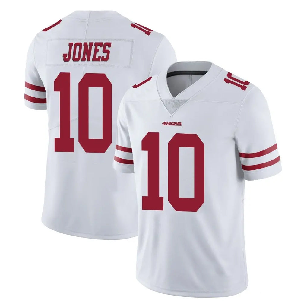 SF.49ers #10 Mac Jones Player White Limited Vapor Untouchable Home Game Ldoa Stitched Jerseys