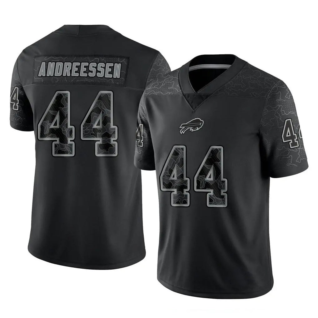 B.Bills #44 Joe Andreessen Player Black RFLCTV Limited Ldoa Stitched Jerseys