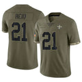 NO.Saints #21 Justin Reid Player Olive Salute To Service Limited Ldoa Stitched Jerseys