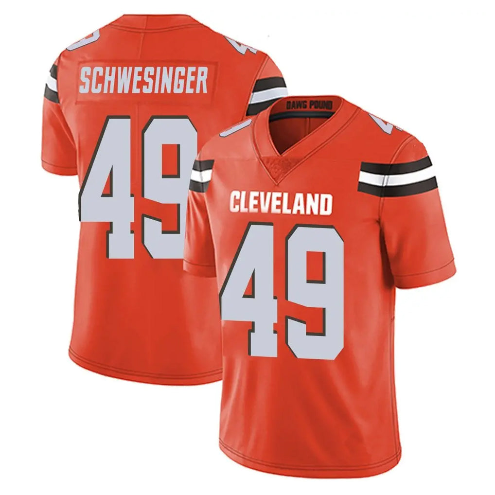 C.Browns #49 Carson Schwesinger Player Orange Alternate Vapor Untouchable Limited Home Game Ldoa Stitched Jerseys