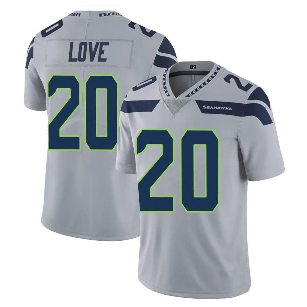 S.Seahawks #20 Julian Love Player Gray Limited Vapor Untouchable Home Game Ldoa Stitched Jerseys