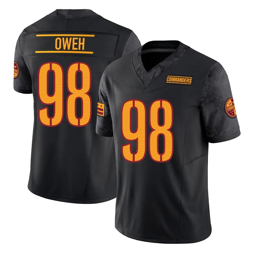 W.Commanders #98 Odafe Oweh Player Black Limited Vapor F.U.S.E. Home Game Ldoa Stitched Jerseys