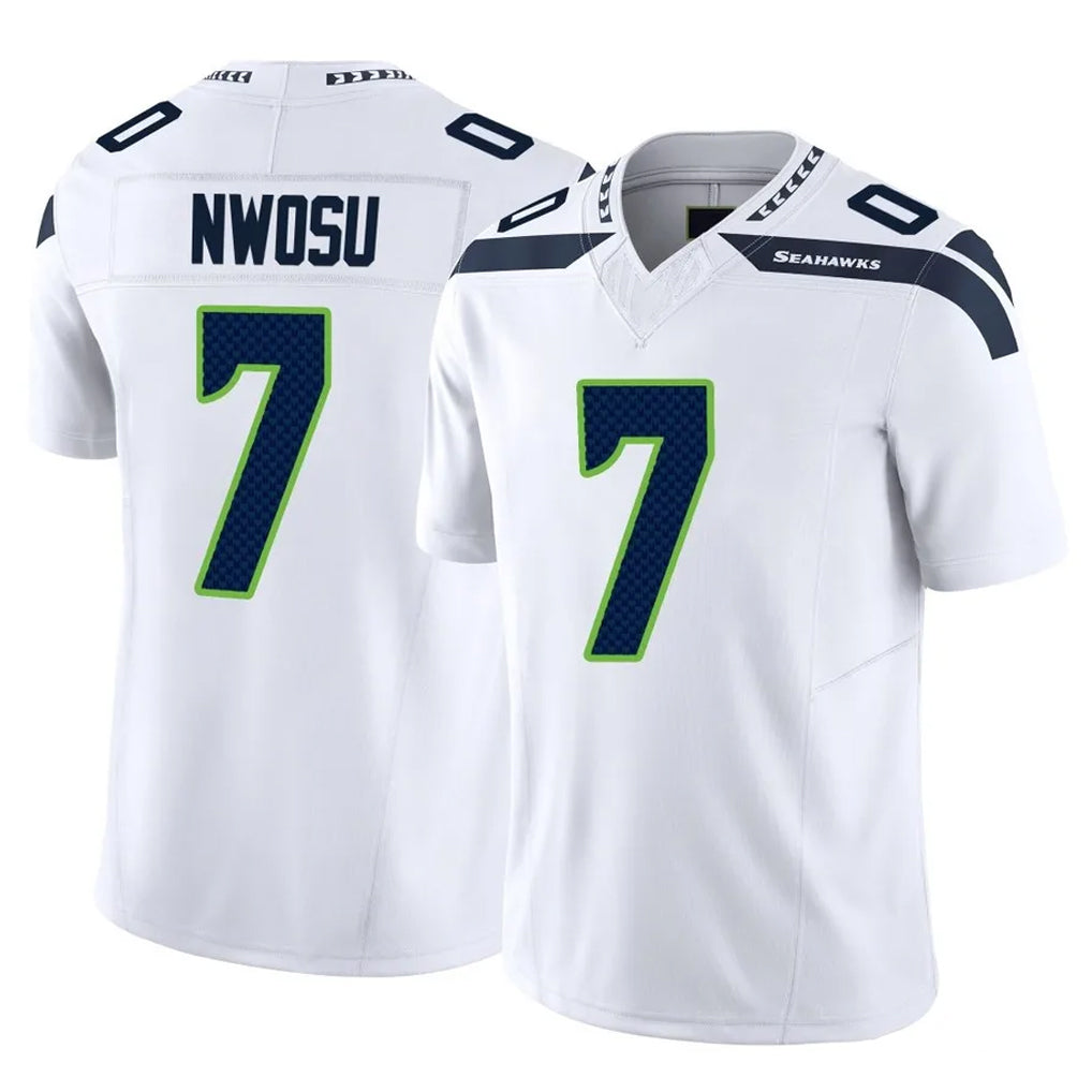 S.Seahawks #7 Uchenna Nwosu Player White Limited Vapor F.U.S.E. Home Game Ldoa Stitched Jerseys
