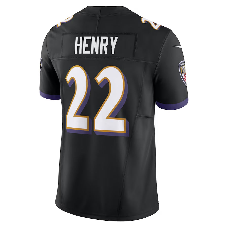 B.Ravens #22 Derrick Henry Player Black Vapor F.U.S.E. Limited Home Game Ldoa Stitched Jerseys