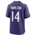 B.Ravens #14 Kyle Hamilton Player Purple Home Game Ldoa Stitched Jerseys