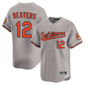 B.Orioles #12 Dylan Beavers Player Gray Limited Home Game Ldoa Stitched Jerseys