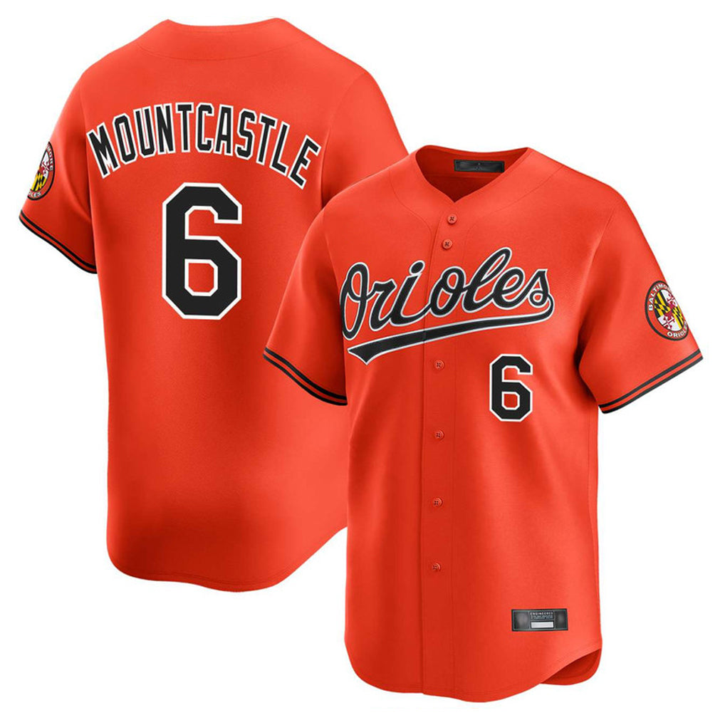 B.Orioles #6 Ryan Mountcastle Player Orange Limited Home Game Ldoa Stitched Jerseys