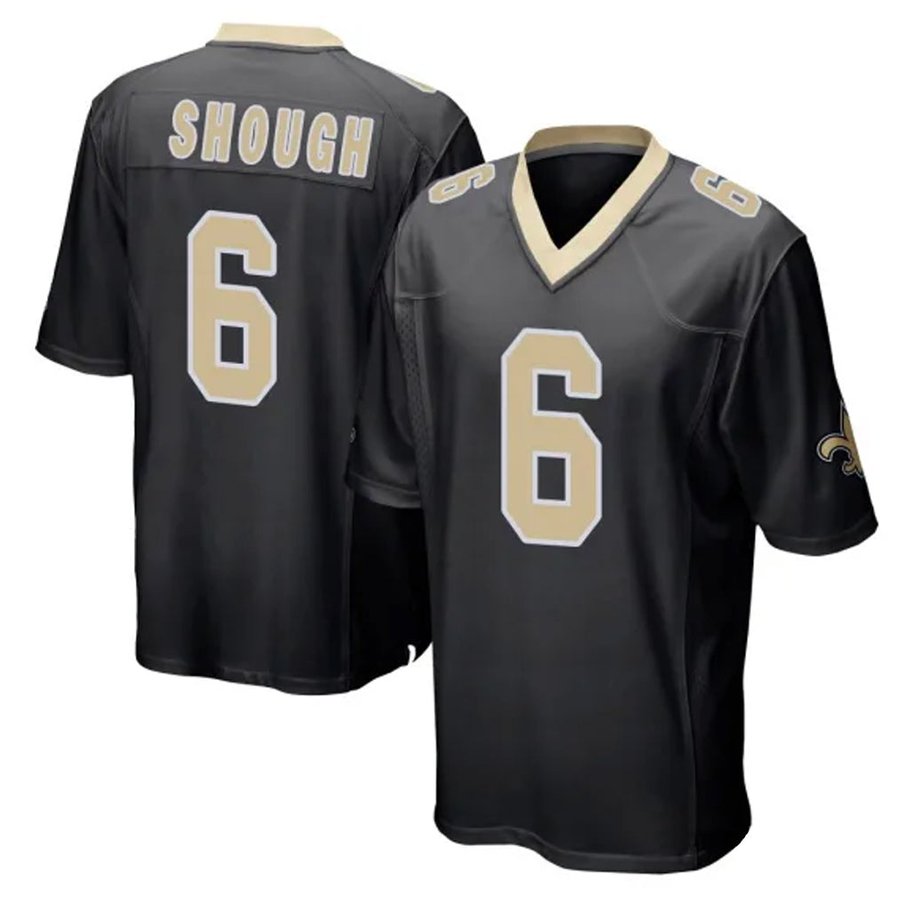NO.Saints #6 Tyler Shough Player Black Home Game Ldoa Stitched Jerseys