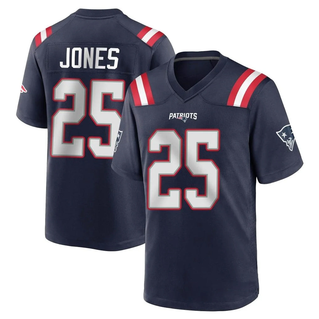 NE.Patriots #25 Marcus Jones Player Navy Home Game Ldoa Stitched Jerseys