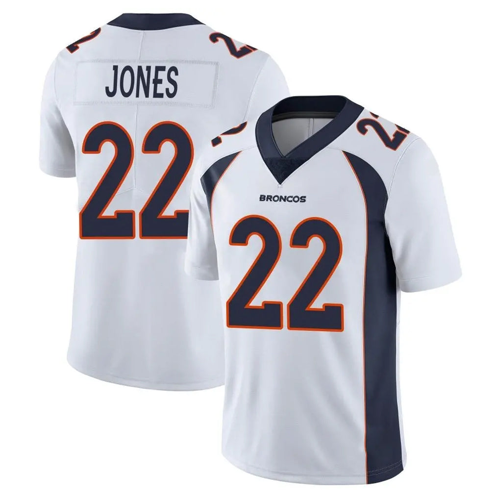 D.Broncos #22 Brandon Jones Player White Vapor Untouchable Limited Home Game Ldoa Stitched Jerseys
