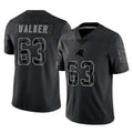 C.Panthers #63 Rasheed Walker Player Black Limited Reflective Game Ldoa Stitched Jerseys