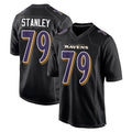 B.Ravens #79 Ronnie Stanley Player Black Carbon Fashion Home Game Ldoa Stitched Jerseys