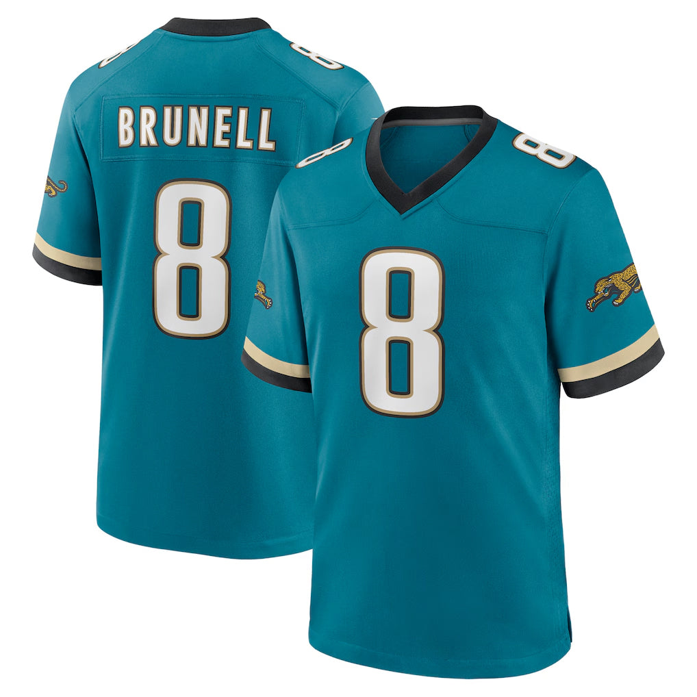 J.Jaguars #8 Mark Brunell?Player Teal Prowler Throwback Limited Home Game Ldoa Stitched Jerseys