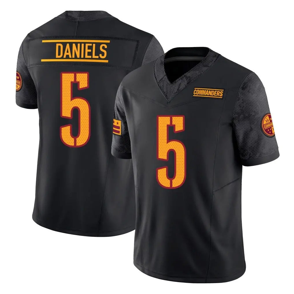 W.Commanders #5 Jayden Daniels Player Black Limited Vapor F.U.S.E. Home Game Ldoa Stitched Jerseys