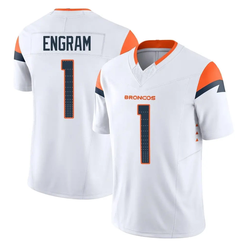 D.Broncos #1 Evan Engram Player White Limited Vapor F.U.S.E. Home Game Ldoa Stitched Jerseys
