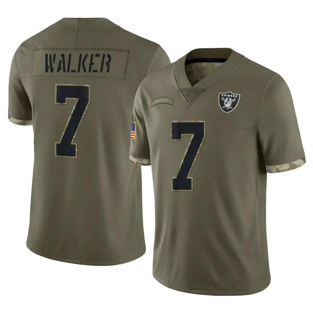 LV.Raiders #7 Quay Walker Player Olive Salute To Service Limited Ldoa Stitched Jerseys