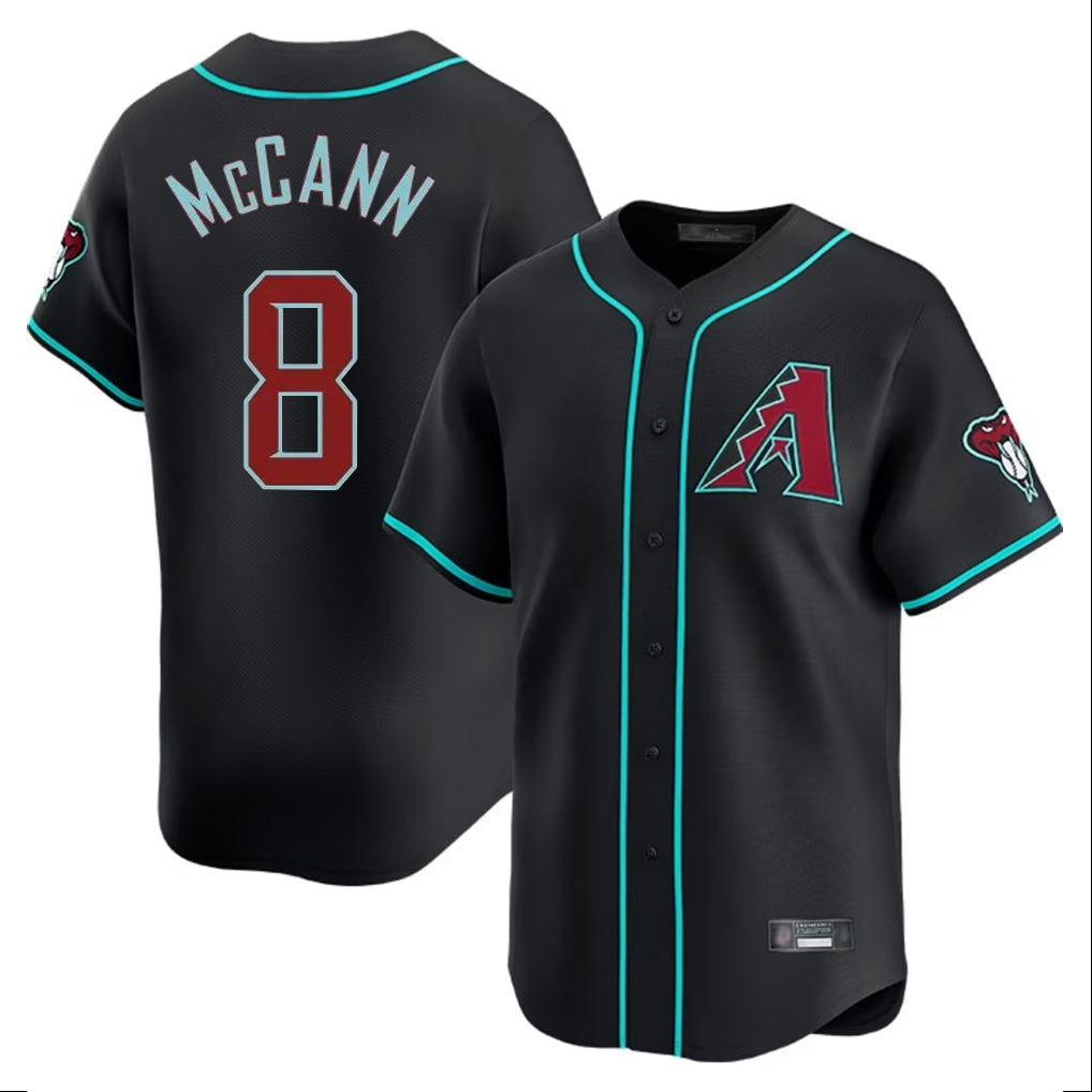 A.Diamondbacks #8 James McCann Player Black Limited Home Game Ldoa Stitched Jerseys