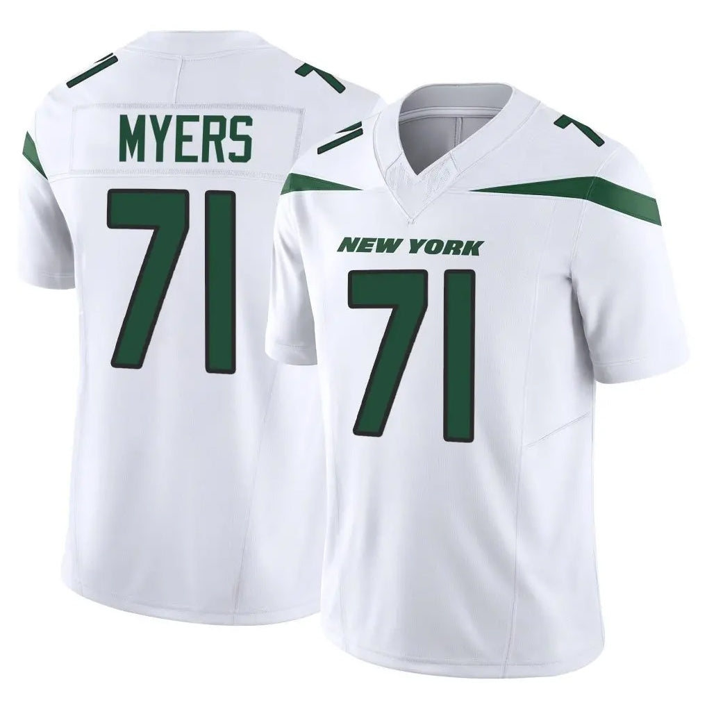 NY.Jets #71 Josh Myers Player White Limited Vapor F.U.S.E. Home Game Ldoa Stitched Jerseys