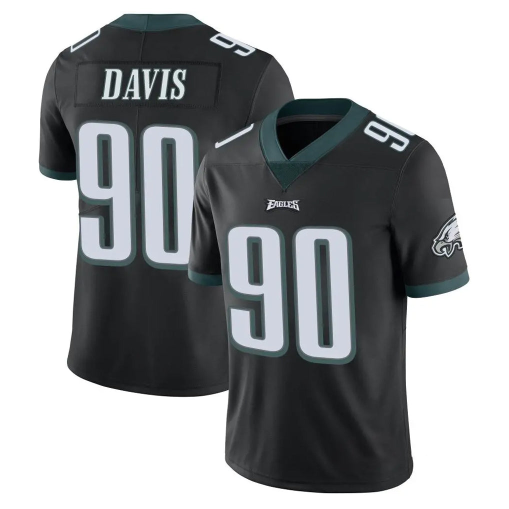 P.Eagles #90 Jordan Davis Player Black Limited Vapor Untouchable Home Game Ldoa Stitched Jerseys