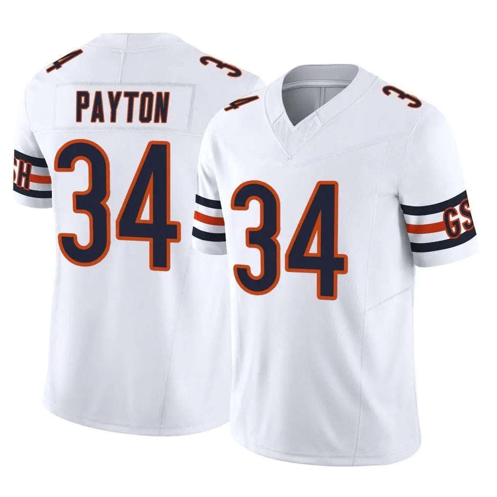 C.Bears #34 Walter Payton Player White Vapor F.U.S.E. Limited Home Game Ldoa Stitched Jerseys