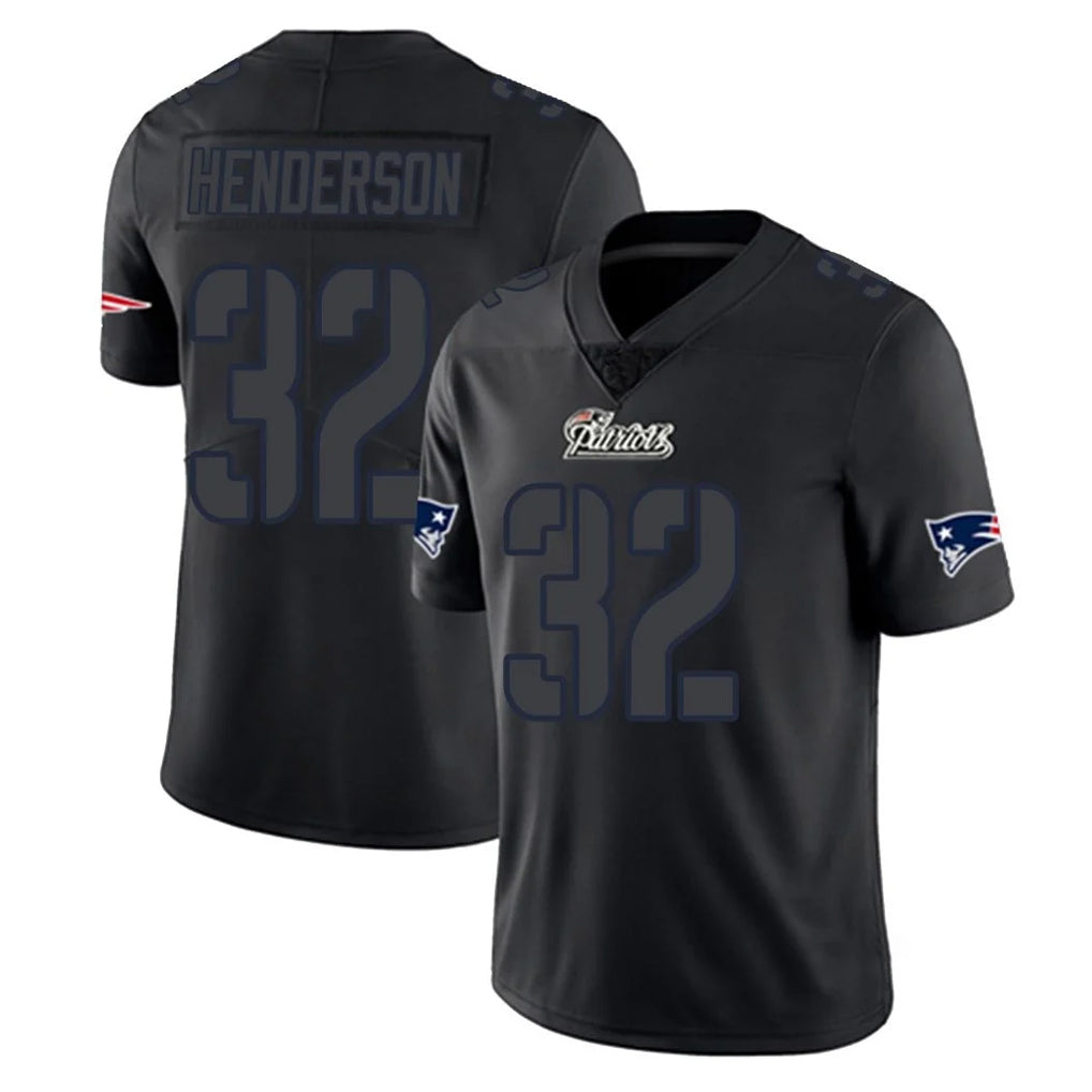 NE.Patriots #32 TreVeyon Henderson Player Black Impact LImited Home Game Ldoa Stitched Jerseys