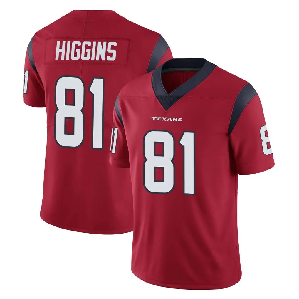 H.Texans #81 Jayden Higgins Player Red Limited Vapor Untouchable Home Game Ldoa Stitched Jerseys