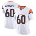 D.Broncos #60 Luke Wattenberg Player White Limited Vapor F.U.S.E. Home Game Ldoa Stitched Jerseys