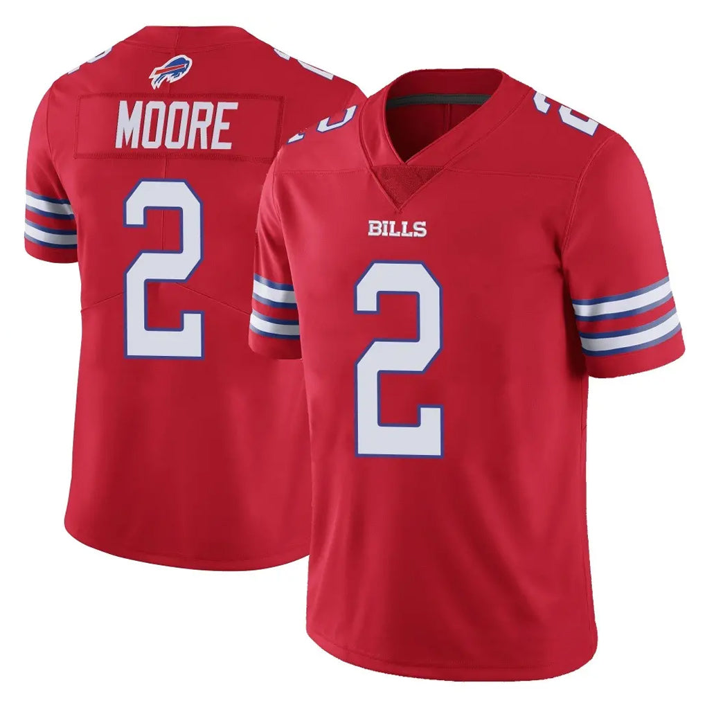 B.Bills #2 DJ Moore Player Red Vapor Untouchable Limited Xdoa Stitched Jerseys