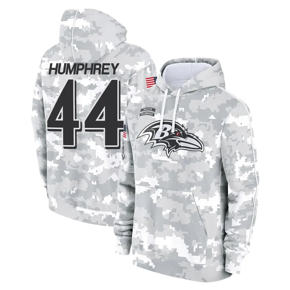 B.Ravens #44 Marlon Humphrey Player Arctic Camo Salute To Service Hoodie Ldoa Stitched Jerseys
