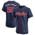 A.Braves #56 Spencer Schwellenbach Player Navy Limited Elite Home Game Ldoa Stitched Jerseys