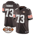 C.Browns #73 Joe Thomas Player Brown Vapor F.U.S.E. Limited Home Game Ldoa Stitched Jerseys