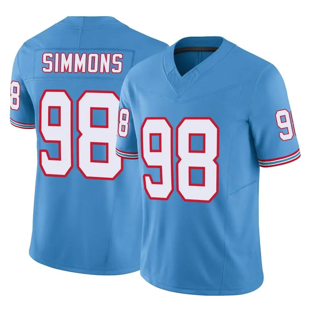 T.Titans #98 Jeffery Simmons Player Light Blue Limited Vapor F.U.S.E. Home Game Ldoa Stitched Jerseys