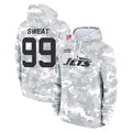 NY.Jets #99 T'Vondre Sweat Player Arctic Camo Salute to Service Pullover Hoodies Limited Game Ldoa Stitched Jerseys