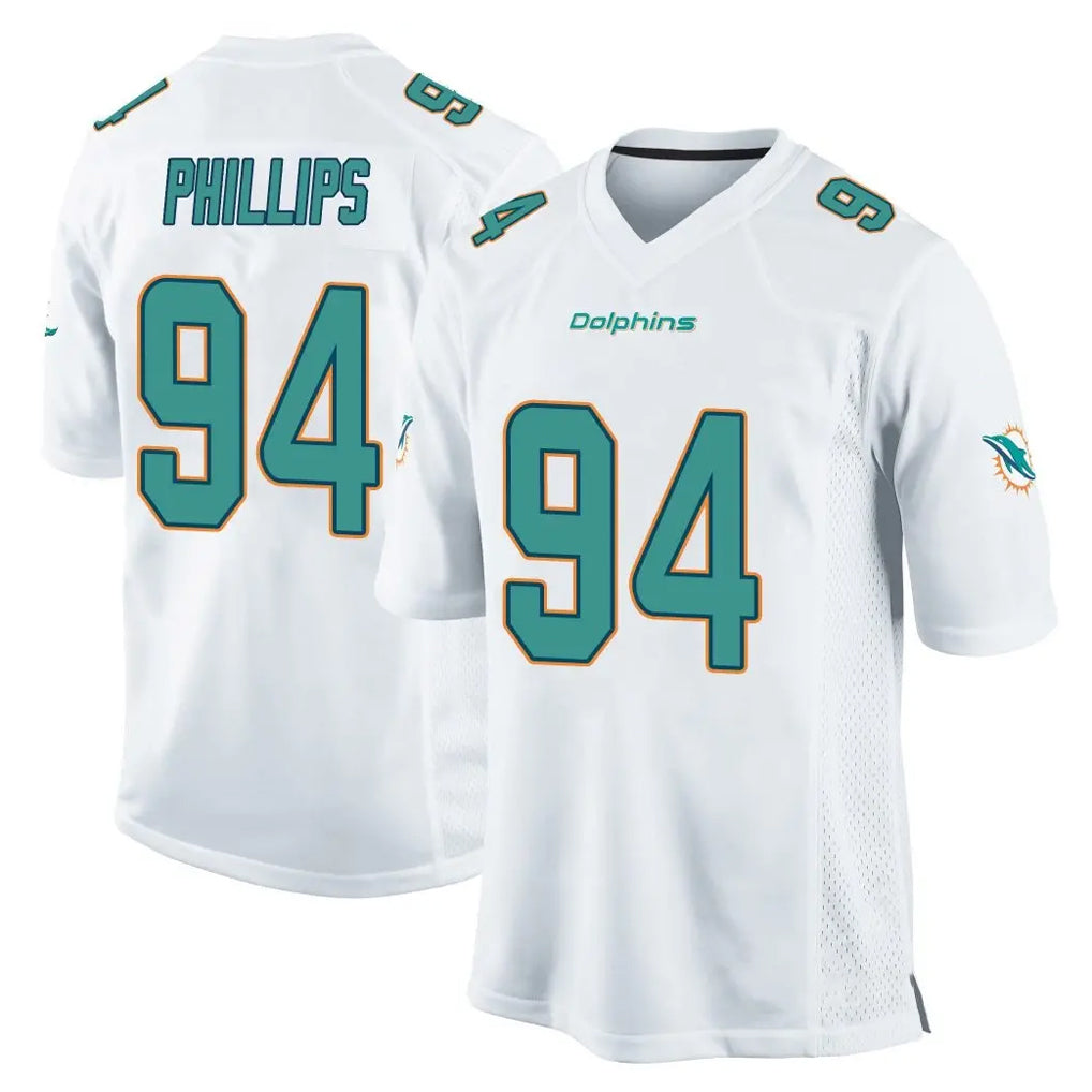 M.Dolphins #94 Jordan Phillips Player White Home Game Ldoa Stitched Jerseys