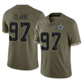 D.Cowboys #97 Kenny Clark Player Olive Salute to Service Limited Game Ldoa Stitched Jerseys