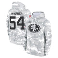 SF.49ers #54 Fred Warner Player Arctic Camo Limited Salute to Service Pullover Hoodies Game Ldoa Stitched Jerseys