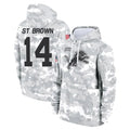 D.Lions #14 Amon-Ra St. Brown Player Arctic Camo Salute to Service Hoodies Limited Game Ldoa Stitched Jerseys